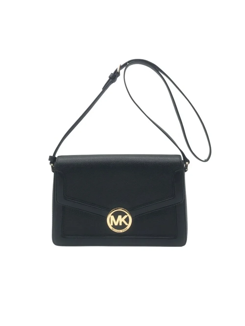 Michael Kors Black Pebbled Leather Jessie Shoulder Bag